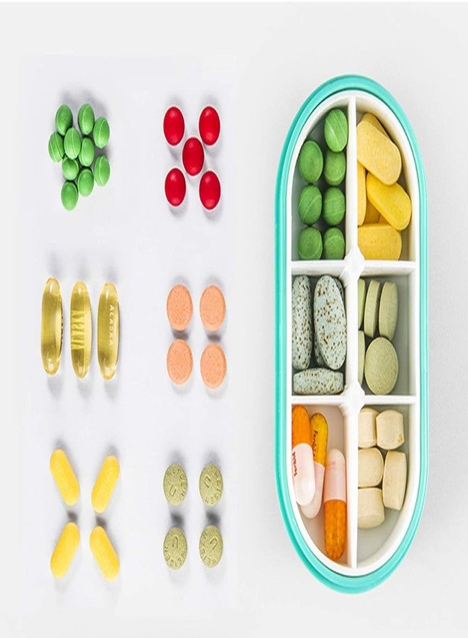PRAMANTA 6 Part/Slots Pill Box Medicine Storage Organizer | Portable Mini Travel Pill Storage Box, Small Pill Cases & Splitters/Organizers (1Pcs) - Image 2